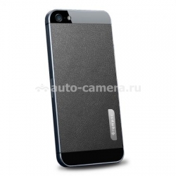 Кожаная наклейка на заднюю крышку iPhone 5 / 5S SGP Skin Guard Leather Set, цвет black (SGP09568)