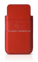 Кожаный чехол для Samsung Galaxy S2 (i9100) Laro Studio Mark Case, цвет светлый красный