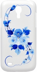 Пластиковый чехол-накладка для Samsung Galaxy S4Mini (i9190) iCover Vintage Rose, цвет white/blue (GS4M-HP/W-VR/BL)